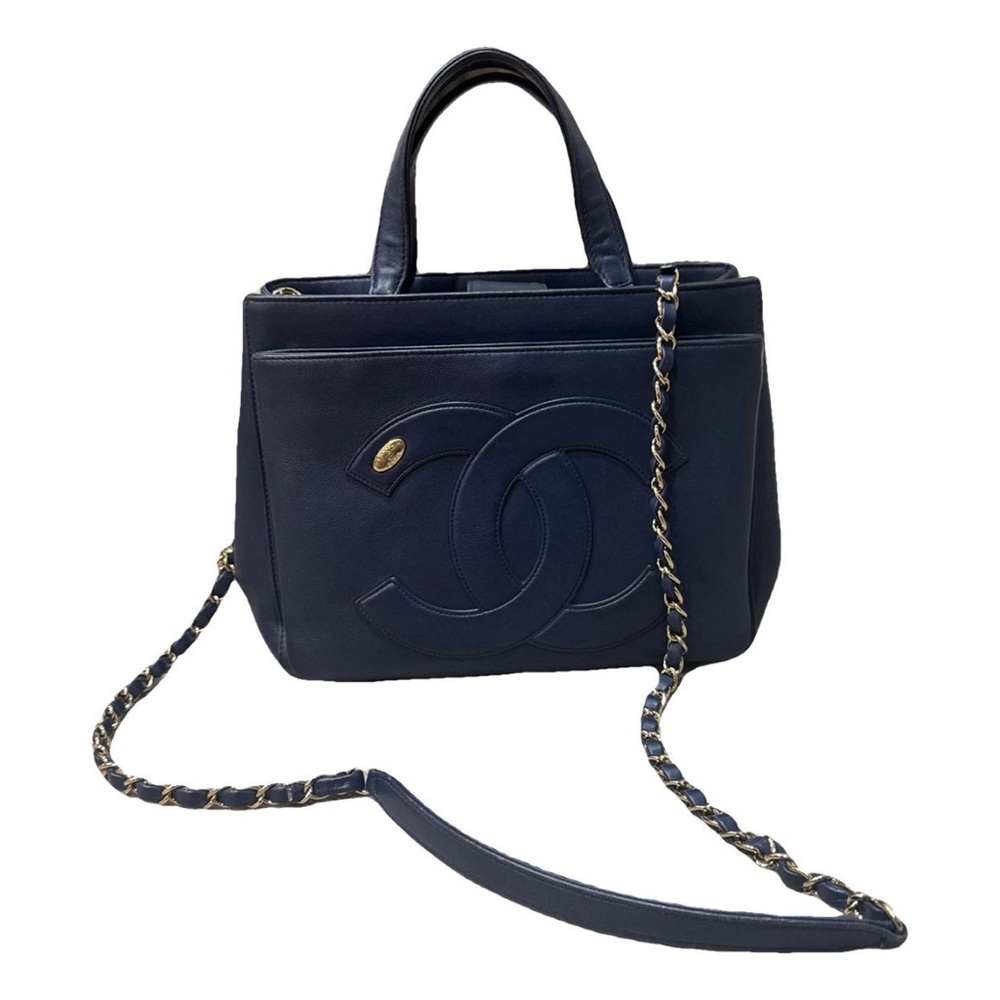 Chanel Dark Blue Leather Shoulder Bag